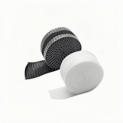 Saumband, doppelseitiges Saumband ohne Nähen, für Kleidung, Hosen, Kleidung, Stoffe, 5 m, 2 Stück (schwarz + weiß) von qixiang