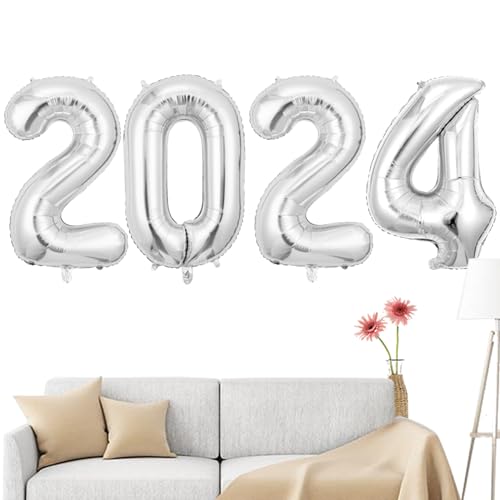 2024 Mylar-Luftballons – 101,6 cm Zahlenballons | multifunktionale, langlebige große 2024 Folienballons für Jubiläumsdekoration Qiyifang von qiyifang