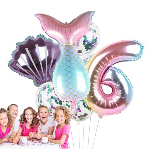 qiyifang Kleine Meerjungfrau Party Luftballons - Meerjungfrau Luftballons Geburtstag Dekoration - Geburtstag Luftballons Folienballon, Meerjungfrau Schwanz Ballons für Kleine Meerjungfrau Party Party von qiyifang