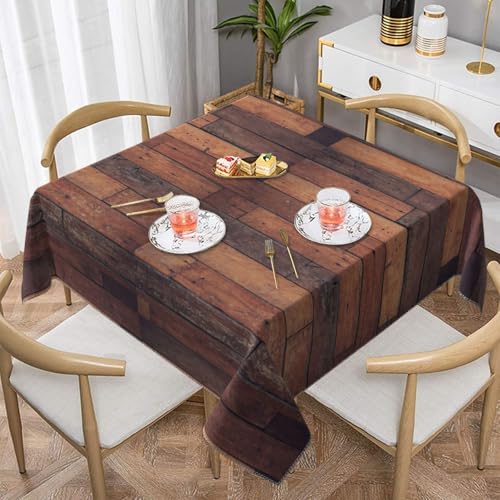 Boden mit Holzmuster, Quadratische Tischdecke aus Polyester, staubdichte, knitterfreie Tischdecke – 55 Zoll Boden mit Holzmuster, Quadratische Tischdecke aus Polyester, staubdichte, knitterfreie Tischdecke – 55 Zoll von qrESONES