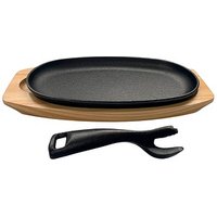 qteck Servierpfanne mit Holzuntersetzer schwarz qteck Servierpfanne mit Holzuntersetzer schwarz von qteck