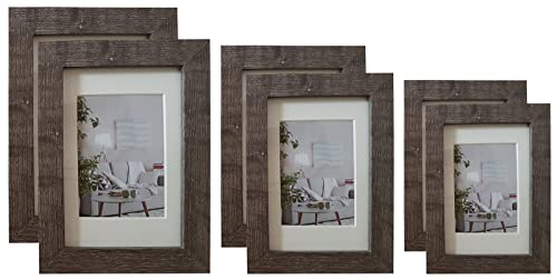 2er SET HENZO Holz Bilderrahmen MODERN - grau - verschiedene Größen wählbar - Fotorahmen aus Holz & Glas, Größen:10 x 15 cm von quantio