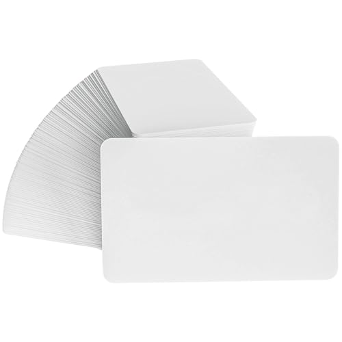 200 Stück Blanko Kraftpapier Karten, Karteikarten Blanko Papier Karten, Visitenkarten Papier, Lernkarten Memory Karten, Postkarten zum Selbstgestalten für Mitteilungs Gedächtnis (Weiß) von qufzdopv