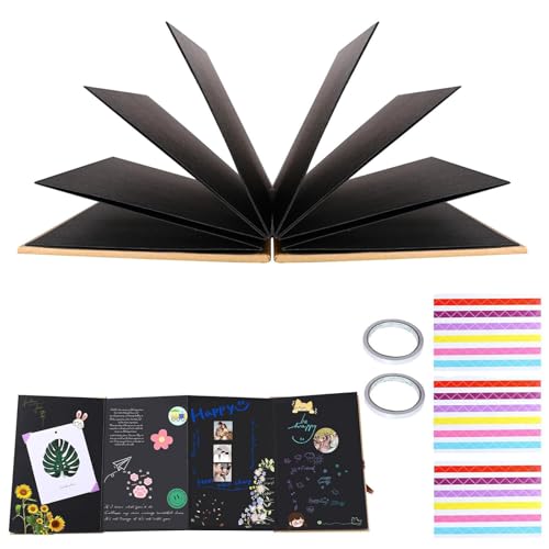 qufzdopv 5 inch Fotoalbum zum Selbstgestalten, Fotoalbum zum Einkleben, DIY Scrapbook FotobuchKann als Abschluss Geschenk, Geburtstagsgeschenk, Hochzeitstagsgeschenk (34 Seiten) von qufzdopv