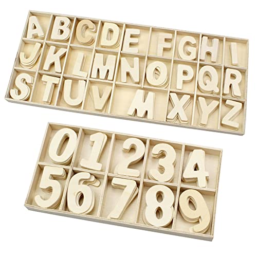 quiodok Buchstaben und Zahlen aus Holz mit Aufbewahrungstablett, 60 Zahlen und 130 Großbuchstaben, für Kinder von quiodok