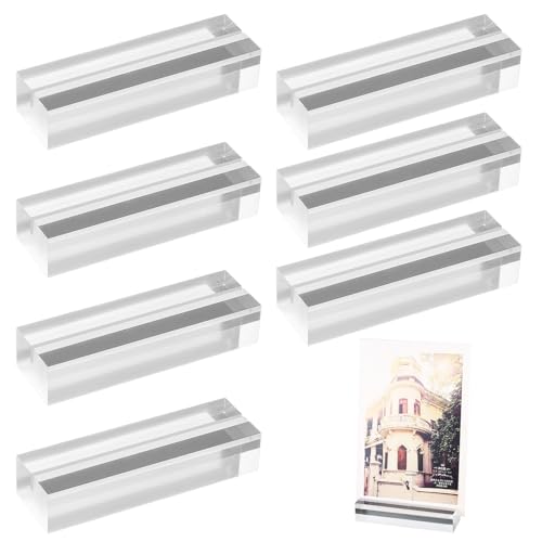 7 Stück Acryl Tischkartenhalter Acryl Postkartenhalter, Transparent Menükartenhalter, Namensschilder, Fotohalterung Fotoständer für Restaurants Hochzeits Partys Platzkartenhalter(10 x 3 x 2 cm) von qxayxa
