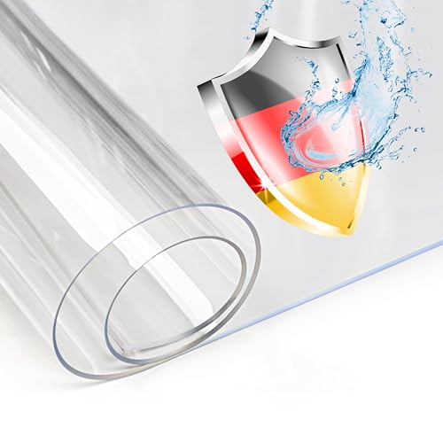 Rollmaxxx Tischfolie 2mm - Tischdecke transparent - mit abgeschrägter Kante - Tischschutz - Schutztischdecke - Schutzfolie - PVC Folie für Tisch – Maßanfertigung möglich (110 cm x 50 cm) von r rollmaxxx