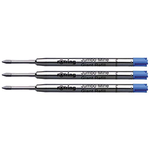 Rotring Jumbo-Minen für Kugelschreiber, mittlere Spitze, Blau, 3 Stück Rotring Jumbo-Minen für Kugelschreiber, mittlere Spitze, Blau, 3 Stück von rOtring