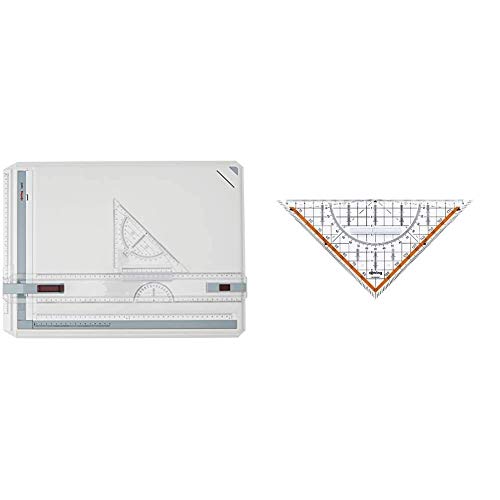 rOtring 213910 Rapid-A3-Zeichenbrett & Centro-Geometrie-Dreieck mit Griff (groß, 23 cm) von rOtring