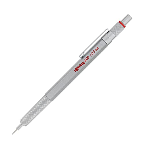 rOtring 600 Druckbleistift | 0,5 mm | Silber | Ergonomisches Vollmetallgehäuse von rOtring