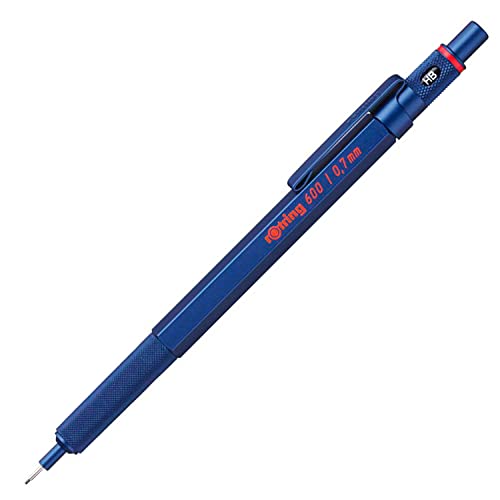 rOtring 600 Druckbleistift | 0,7 mm | Blau | Ergonomisches Vollmetallgehäuse von rOtring