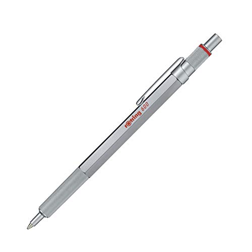 rOtring 600 Kugelschreiber | mittlere Spitze | Schwarze Tinte | silberfarbener Schaft | nachfüllbar von rOtring