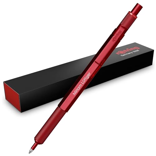 rOtring 600 Kugelschreiber – Metallgehäuse – mit individueller Gravur – Toller Druckkugelschreiber – Personalisierbar – Geschenkidee für Männer & Frauen (Rot) von rOtring