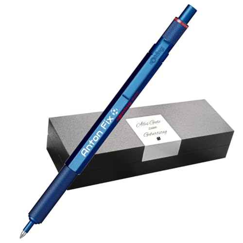 rOtring 600 Kugelschreiber – Metallgehäuse – mit individueller Gravur – Toller Druckkugelschreiber mit Etui – Personalisierbar – Geschenkidee für Männer & Frauen (Blau) von rOtring
