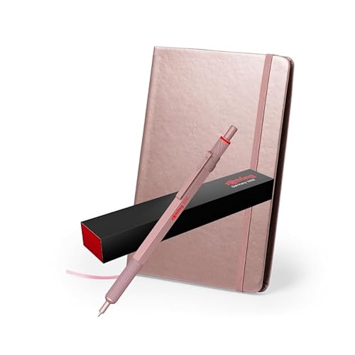 rOtring 600 Metallic Kugelschreiber + Notizbuch | Mittlere Spitze | Rotgoldener Schaft mit rutschfestem gerändeltem Griff | Nachfüllbar rOtring 600 Metallic Kugelschreiber + Notizbuch | Mittlere Spitze | Rotgoldener Schaft mit rutschfestem gerändeltem Griff | Nachfüllbar von rOtring