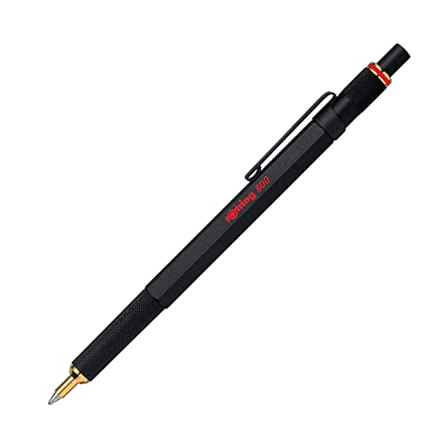 rOtring 800 Kugelschreiber | mittlere Spitze | Schwarze Tinte | Schwarze Schaft | nachfüllbar von rOtring