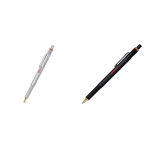rOtring 800 Kugelschreiber | mittlere Spitze | silberner Tinte | schwarzer Schaft | nachfüllbar & 800 Kugelschreiber | mittlere Spitze | Schwarze Tinte | Schwarze Schaft | nachfüllbar von rOtring