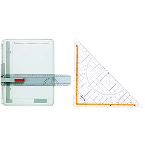 rOtring Profil-A4-Zeichenbrett & Centro-Geometrie-Dreieck mit Griff (groß, 23 cm) von rOtring