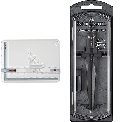 rOtring Rapid A3 Zeichenplatte | Professioneller Zeichenbrett mit Lineal und Zeichendreieck & Faber-Castell 174530 - Schnellverstellzirkel Stream, Blackstone, 1 Stück rOtring Rapid A3 Zeichenplatte | Professioneller Zeichenbrett mit Lineal und Zeichendreieck & Faber-Castell 174530 - Schnellverstellzirkel Stream, Blackstone, 1 Stück von rOtring