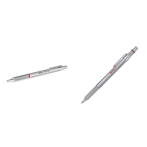 rOtring Rapid PRO Kugelschreiber | Mittlere Linienbreite | Silber & 600 Kugelschreiber | mittlere Spitze | Schwarze Tinte | silberfarbener Schaft | nachfüllbar von rOtring