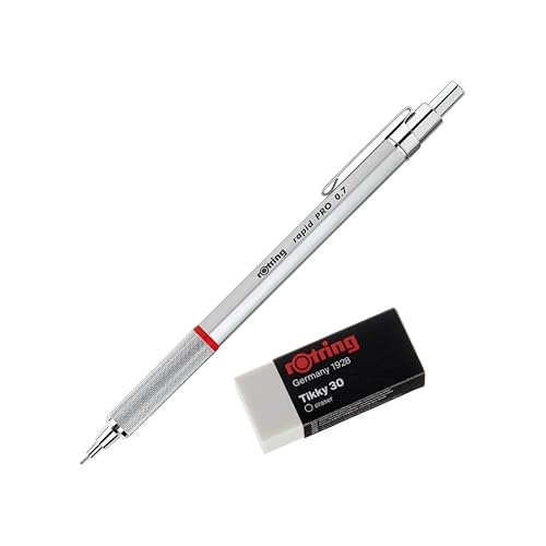 rOtring Rapid Pro Präzisionsstift 0,7 silber 1904256 + Radiergummi rOtring Rapid Pro Präzisionsstift 0,7 silber 1904256 + Radiergummi von rOtring