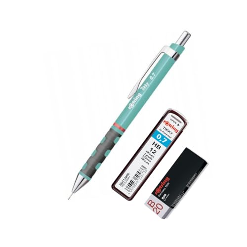 rOtring Tikky Druckbleistift, 0,7 mm, nachfüllbar, Komfortgriff, inklusive 12 HB-Minen und Tikky B20 weißem Radiergummi, stilvoller Schul- und Bürobedarf rOtring Tikky Druckbleistift, 0,7 mm, nachfüllbar, Komfortgriff, inklusive 12 HB-Minen und Tikky B20 weißem Radiergummi, stilvoller Schul- und Bürobedarf von rOtring