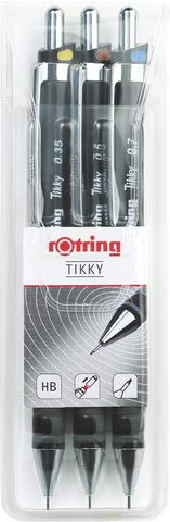 rotring Feinminenstift Tikky 3er Set, schwarz, Sie erhalten 1 Packung, Packungsinhalt: 3 er Set von rOtring