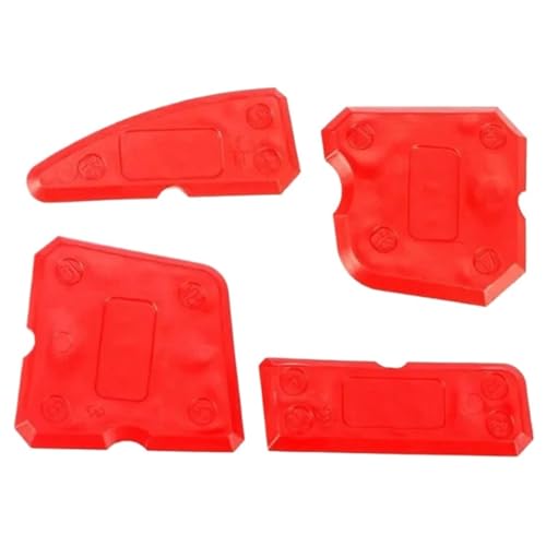 4-teiliges Kartuschenwerkzeug-Set, Silikon-Fugendichtstoff-Spreizer, Spachtel, Schaber, Kantenreparatur-Werkzeuge, Bodenfliesenkantenreiniger (Color : Red) von raldh