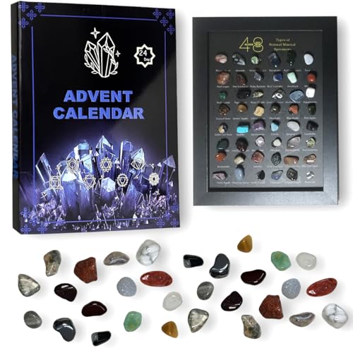 Kristall-Adventskalender 2025, Mineralien & Fossilien, Holz-Kollektion, Rahmen, 24 Tage, Weihnachts-Countdown-Kalender für Kinder und Erwachsene Kristall-Adventskalender 2025, Mineralien & Fossilien, Holz-Kollektion, Rahmen, 24 Tage, Weihnachts-Countdown-Kalender für Kinder und Erwachsene von ranedula