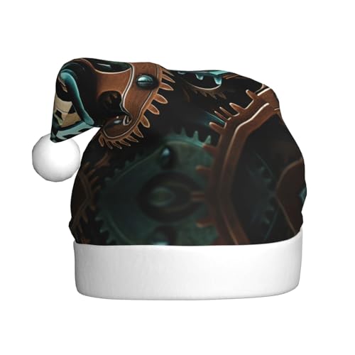 Coole Steampunk-Zahnräder-Aufdruck, Weihnachtsmannmütze für Erwachsene, Damen, Herren, Weihnachtsmütze für Neujahr, festliche Party Coole Steampunk-Zahnräder-Aufdruck, Weihnachtsmannmütze für Erwachsene, Damen, Herren, Weihnachtsmütze für Neujahr, festliche Party von rannsut