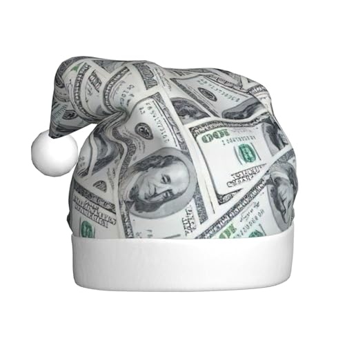 Lustiger Dollar Gelddruck Nikolausmütze für Erwachsene Frauen Männer Weihnachtsmütze für Neujahr Festliche Party Lustiger Dollar Gelddruck Nikolausmütze für Erwachsene Frauen Männer Weihnachtsmütze für Neujahr Festliche Party von rannsut