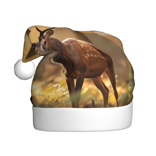 Outdoor Wildlife Hirschgeweih Druck Weihnachtsmütze für Erwachsene Frauen Männer Weihnachtsmütze für Neujahr Festliche Party Outdoor Wildlife Hirschgeweih Druck Weihnachtsmütze für Erwachsene Frauen Männer Weihnachtsmütze für Neujahr Festliche Party von rannsut