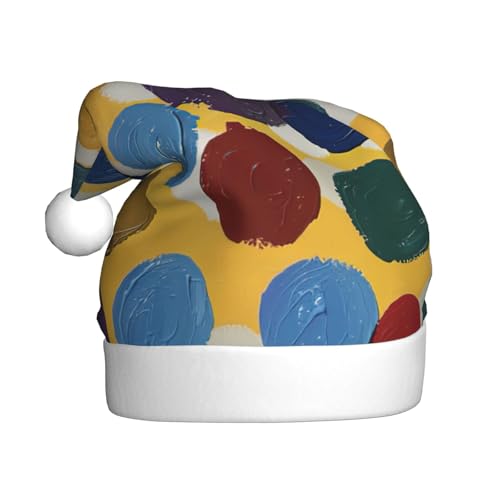 Twister Polka Dots Print Santa Hat für Erwachsene Frauen Männer Weihnachtsmütze für Neujahr Festliche Party Twister Polka Dots Print Santa Hat für Erwachsene Frauen Männer Weihnachtsmütze für Neujahr Festliche Party von rannsut