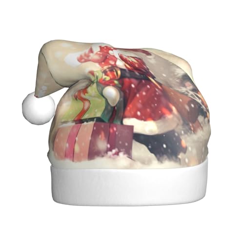 Weihnachtsmann-Geschenke Druck Nikolausmütze für Erwachsene Frauen Männer Weihnachtsmütze für Neujahr Festliche Party Weihnachtsmann-Geschenke Druck Nikolausmütze für Erwachsene Frauen Männer Weihnachtsmütze für Neujahr Festliche Party von rannsut