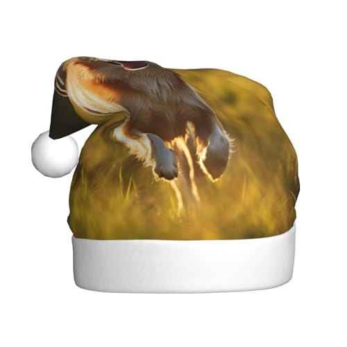 Weihnachtsmütze mit Hunde-Aufdruck, für Erwachsene, Damen, Herren, Weihnachtsmütze für Neujahr, festliche Party Weihnachtsmütze mit Hunde-Aufdruck, für Erwachsene, Damen, Herren, Weihnachtsmütze für Neujahr, festliche Party von rannsut