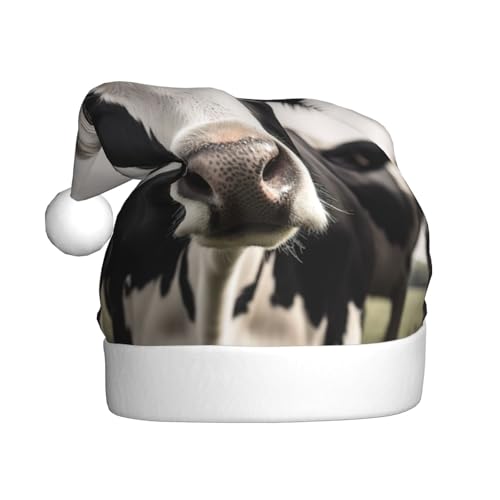 Weihnachtsmütze mit Kuh-Motiv, für Erwachsene, Damen, Herren, Weihnachtsmütze für Neujahr, festliche Party, Schwarz und Weiß Weihnachtsmütze mit Kuh-Motiv, für Erwachsene, Damen, Herren, Weihnachtsmütze für Neujahr, festliche Party, Schwarz und Weiß von rannsut