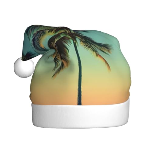 Weihnachtsmütze mit Palmenaufdruck, für Erwachsene, Damen, Herren, Weihnachtsmütze für Neujahr, festliche Party Weihnachtsmütze mit Palmenaufdruck, für Erwachsene, Damen, Herren, Weihnachtsmütze für Neujahr, festliche Party von rannsut