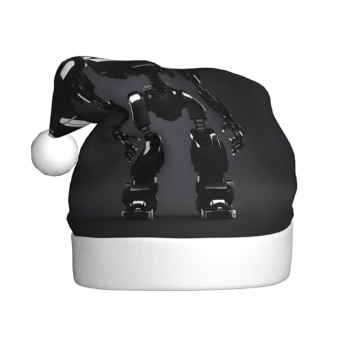 Weihnachtsmütze mit Roboterdruck, für Erwachsene, Damen, Herren, Weihnachtsmütze für Neujahr, festliche Party, Schwarz Weihnachtsmütze mit Roboterdruck, für Erwachsene, Damen, Herren, Weihnachtsmütze für Neujahr, festliche Party, Schwarz von rannsut