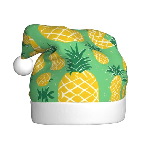 Weihnachtsmütze mit goldenem Ananas-Hintergrund, für Erwachsene, Damen, Herren, Weihnachtsmütze für Neujahr, festliche Party Weihnachtsmütze mit goldenem Ananas-Hintergrund, für Erwachsene, Damen, Herren, Weihnachtsmütze für Neujahr, festliche Party von rannsut