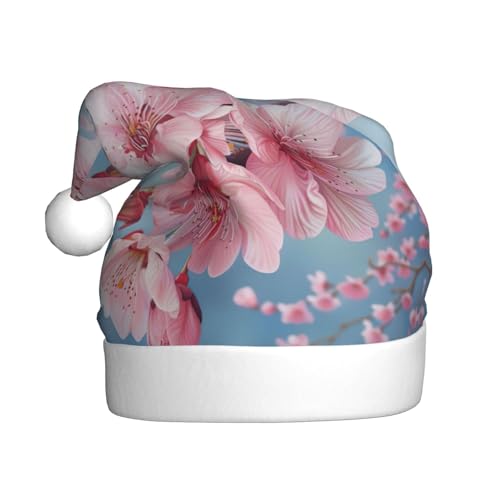 Weihnachtsmütze mit japanischem Kirschblumen-Druck, für Erwachsene, Damen, Herren, Weihnachtsmütze für Neujahrsparty Weihnachtsmütze mit japanischem Kirschblumen-Druck, für Erwachsene, Damen, Herren, Weihnachtsmütze für Neujahrsparty von rannsut