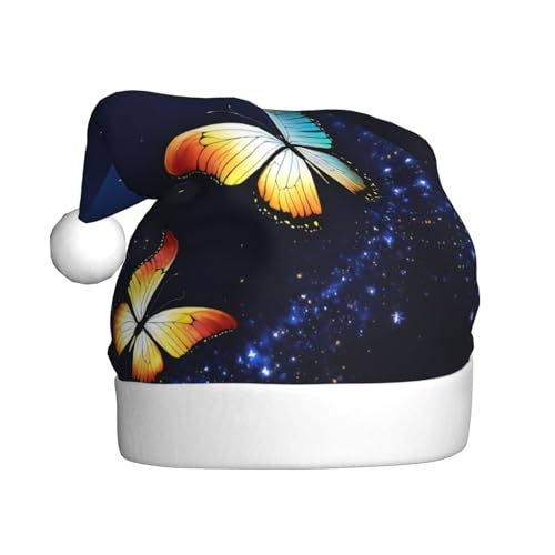 Weihnachtsmütze mit niedlichem Schmetterlings-Aufdruck, für Erwachsene, Damen, Herren, Weihnachtsmütze für Neujahr, festliche Party Weihnachtsmütze mit niedlichem Schmetterlings-Aufdruck, für Erwachsene, Damen, Herren, Weihnachtsmütze für Neujahr, festliche Party von rannsut