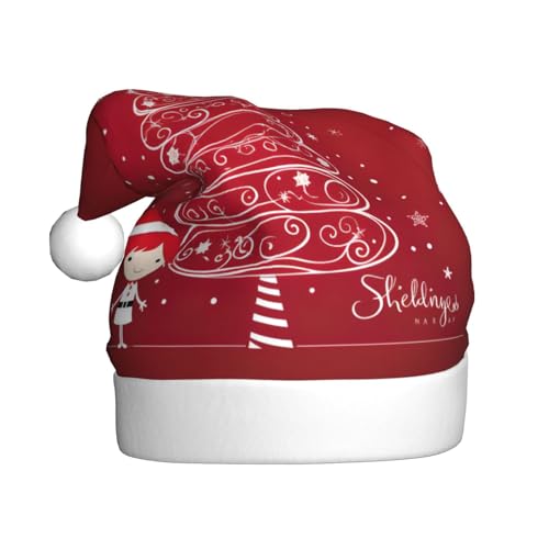 Weihnachtsmütze mit rotem Weihnachtsbaum-Aufdruck, für Erwachsene, Damen, Herren, Weihnachtsmütze für Neujahr, festliche Party Weihnachtsmütze mit rotem Weihnachtsbaum-Aufdruck, für Erwachsene, Damen, Herren, Weihnachtsmütze für Neujahr, festliche Party von rannsut