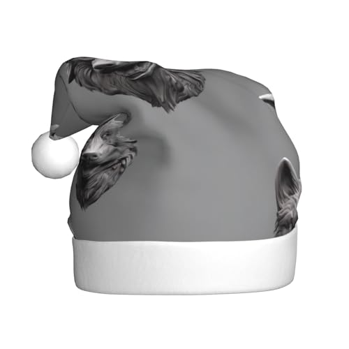 Wolf Motive Sculpt04 Druck Nikolausmütze für Erwachsene Frauen Männer Weihnachtsmütze für Neujahr Festliche Party Wolf Motive Sculpt04 Druck Nikolausmütze für Erwachsene Frauen Männer Weihnachtsmütze für Neujahr Festliche Party von rannsut