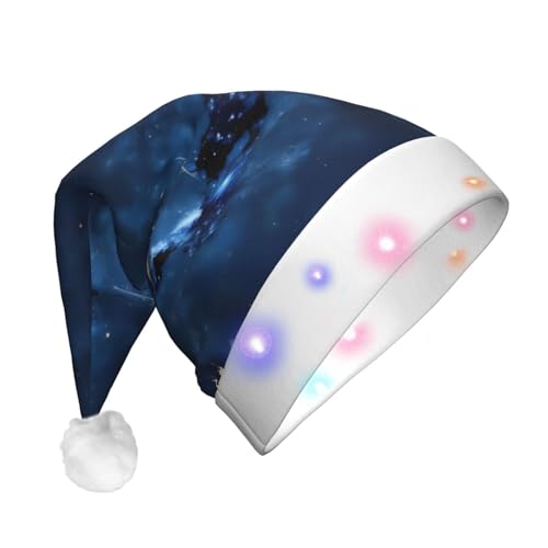 rannsut Blaue Galaxie LED-Weihnachtsmütze, Dekoration, Unisex, Hut, Festival, Cosplay, Weihnachten, Partyzubehör von rannsut