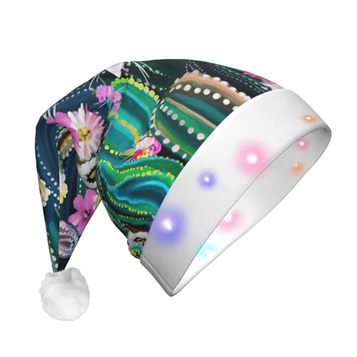 rannsut Blühender Kaktus, LED-Weihnachtsmütze, Dekoration, Unisex, Hut, Festival, Cosplay, Weihnachten, Partyzubehör rannsut Blühender Kaktus, LED-Weihnachtsmütze, Dekoration, Unisex, Hut, Festival, Cosplay, Weihnachten, Partyzubehör von rannsut