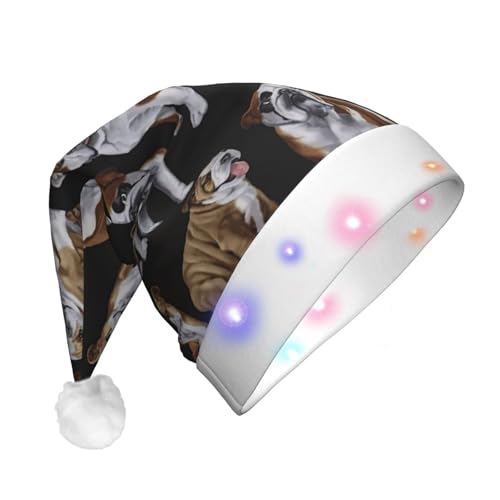 rannsut Englische Bulldoggen, LED-Weihnachtsmütze, Dekoration, Unisex, Hut, Festival, Cosplay, Weihnachten, Partyzubehör rannsut Englische Bulldoggen, LED-Weihnachtsmütze, Dekoration, Unisex, Hut, Festival, Cosplay, Weihnachten, Partyzubehör von rannsut