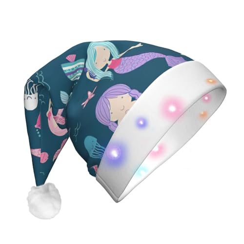 rannsut Schöne Meerjungfrau-LED-Weihnachtsmütze, Dekoration, Unisex, Festival, Cosplay, Weihnachten, Partyzubehör rannsut Schöne Meerjungfrau-LED-Weihnachtsmütze, Dekoration, Unisex, Festival, Cosplay, Weihnachten, Partyzubehör von rannsut