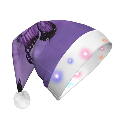 rannsut Weihnachtsmütze mit Schmetterling, lila, LED, Unisex, für Festivals, Cosplay, Weihnachten, Partyzubehör rannsut Weihnachtsmütze mit Schmetterling, lila, LED, Unisex, für Festivals, Cosplay, Weihnachten, Partyzubehör von rannsut
