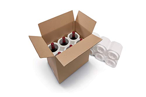 ratioform 4 Einheiten - Polystyrol + Kartonbox für 6 Flaschen, ideal für Versand und Transport. Maße Außenschachtel: 350 x 245 x 380 mm von ratioform