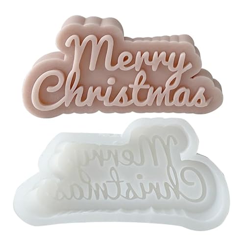 Silikon-Kerzenform mit Aufschrift "Merry Wave" für Kerzen, DIY, Epoxidharz, Buchstabenform für Ton, Harz, Anhänger, Gips, Schnitzerei, Produktion von rayulhung